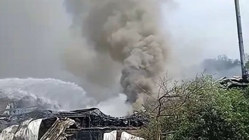 आगजनी की भेंट चढ़ी तारपीन फैक्टरी, चपेट में आने से दो कामगारों की मौत