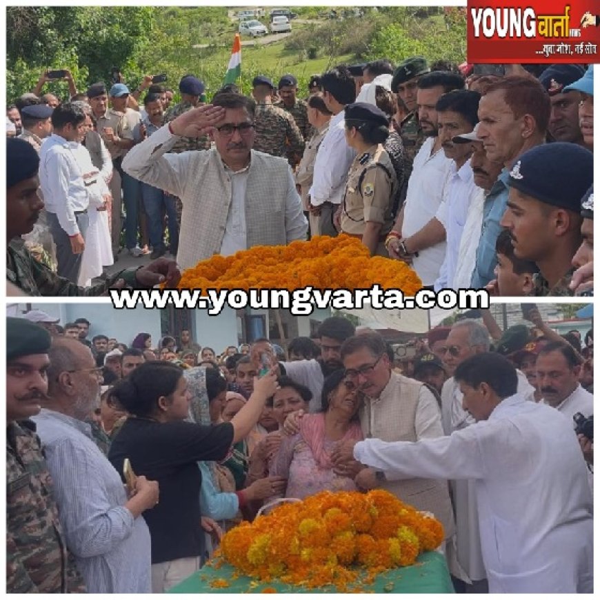 राजौरी में शहीद हुए सूबेदार मेजर पवन कुमार सैन्य सम्मान के साथ पंचतत्व में विलीन,छोटे भाई ने दी मुखाग्नि