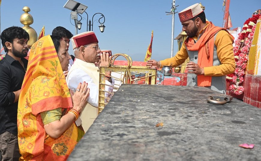 राज्यपाल शिव प्रताप शुक्ल ने शिकारी माता मंदिर में किए दर्शन