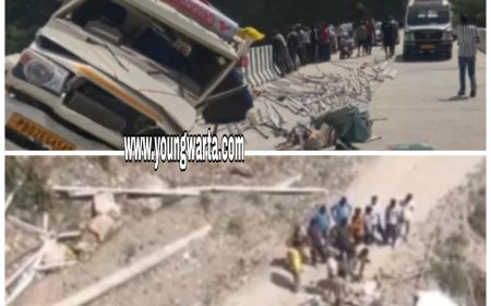 मंडी में अनियंत्रित हो कर पुल की रेलिंग से टकराई गाड़ी , हादसे में पांच लोगों की मौत