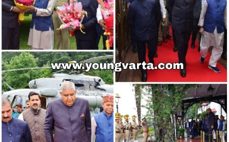 उप राष्ट्रपति जगदीप धनखड़ का शिमला पहुंचने पर राज्यपाल और सीएम ने किया भव्य स्वागत