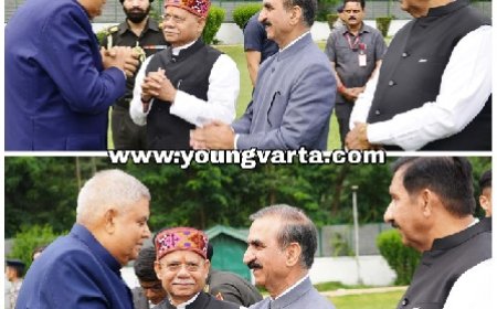 भारत के उप-राष्ट्रपति जगदीप धनखड़ को अनाडेल हेलीपैड पर सीएम और राज्यपाल ने दी विदाई