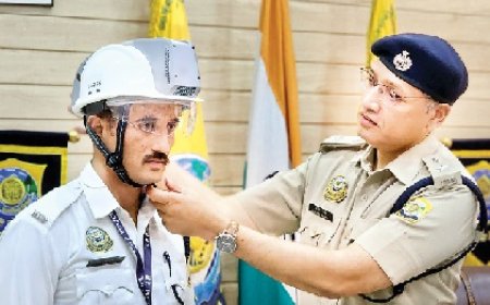 हिमाचल में भी यातायात पुलिस एयर कंडीशन हेल्मेट का होगा प्रयोग,बिलासपुर में एसी हेल्मेट का ट्रायल शुरू