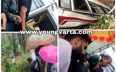 हिमाचल में बड़ा सड़क हादसा : 200 फीट गहरी खाई में गिरी यात्रियों से भरी बस , दुर्घटना में दो लोगों की मौत , 20 से अधिक लोग घायल