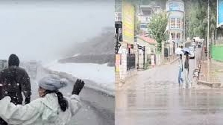 प्रदेश के कई भागों में बारिश का दाैर लगातार जारी,वहीं लाहाैल की चोटियों पर जून में भी बर्फबारी जारी