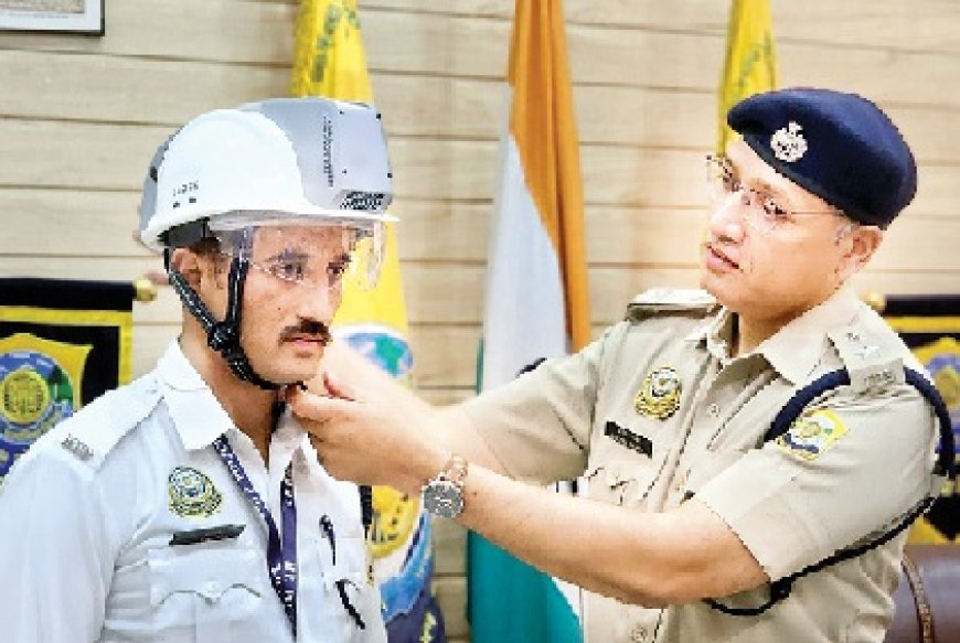 हिमाचल में भी यातायात पुलिस एयर कंडीशन हेल्मेट का होगा प्रयोग,बिलासपुर में एसी हेल्मेट का ट्रायल शुरू