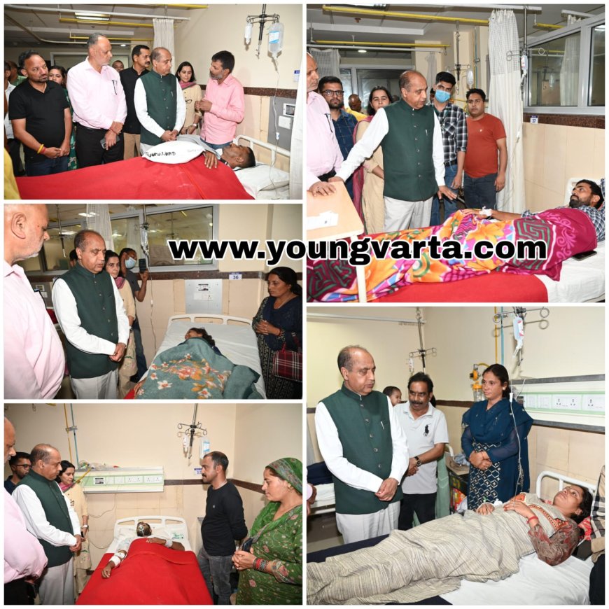 बस हादसे पर जयराम ठाकुर ने जताया दुख , मेडिकल कॉलेज पहुंचकर जाना घायलों का हाल