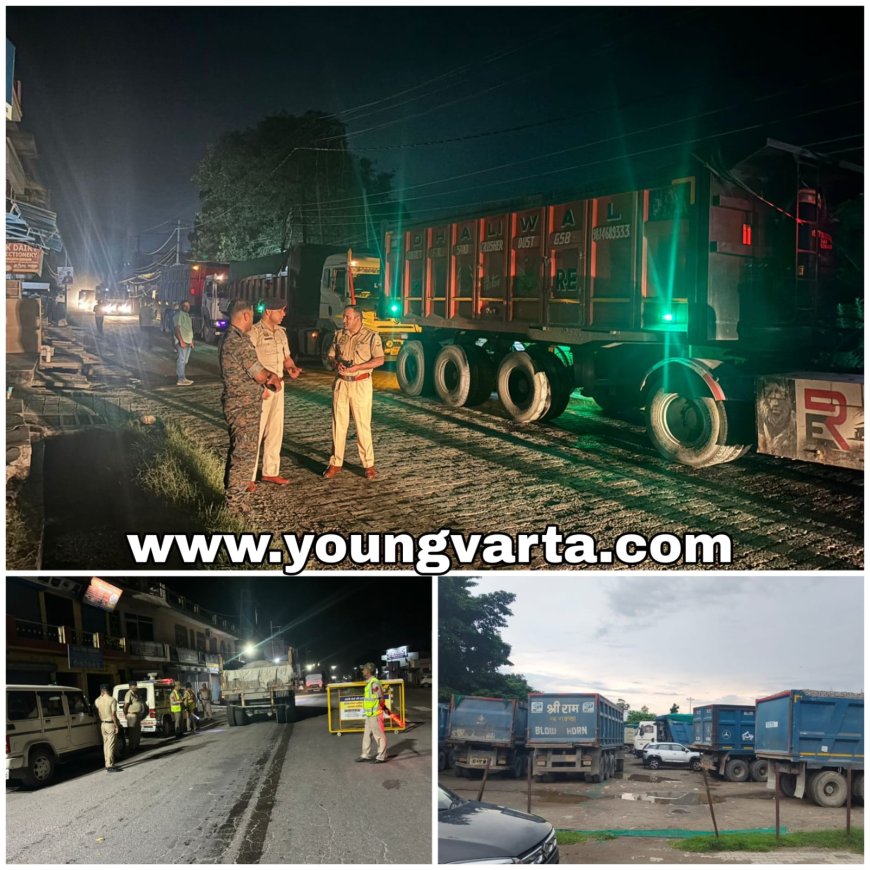 सिरमौर पुलिस ने ट्रक-डम्परों पर कसा शिकंजा , 19 वाहनों के किये चालान