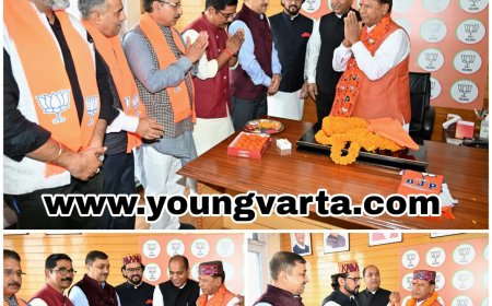 डॉ. बिंदल ने भाजपा मुख्यालय में संभाला पदभार , भाजपा नेताओं ने फूलमालाओं से किया इस्तकबाल