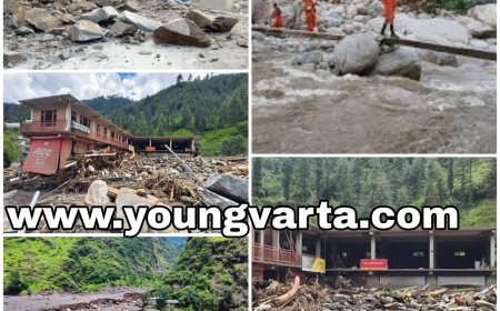 हिमाचल में आफत की बारिश , बादल फटने और भूस्खलन से 261 सड़कें बाधित 