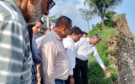 डीसी, एसडीएम और अन्य अधिकारियों सहित टौणी देवी से अवाह देवी तक हाईवे के कार्य का निरीक्षण