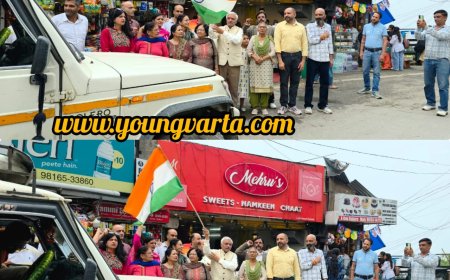 भाजपा शिमला मंडल ने करसोग के लिए बर्तन किट की गाड़ी को दिखाई झंडी