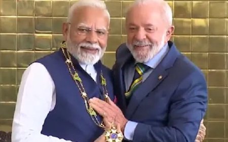 नरेंद्र मोदी को ब्राजील के सर्वोच्च नागरिक सम्मान ‘ग्रैंड कॉलर ऑफ द नेशनल ऑर्डर ऑफ द सदर्न क्रॉस’ से किया सम्मानित  