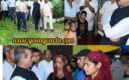 मुख्यमंत्री सुखविन्द्र सिंह सुक्खू ने नाचन क्षेत्र के बागा , स्यांज व पंगल्यूर गांव में आपदा का लिया जायजा