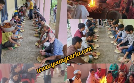 आपदा में जान गंवाने वाले लोगों की आत्मिक शांति के लिए आउटसोर्स कर्मियों ने किया हवन यज्ञ 