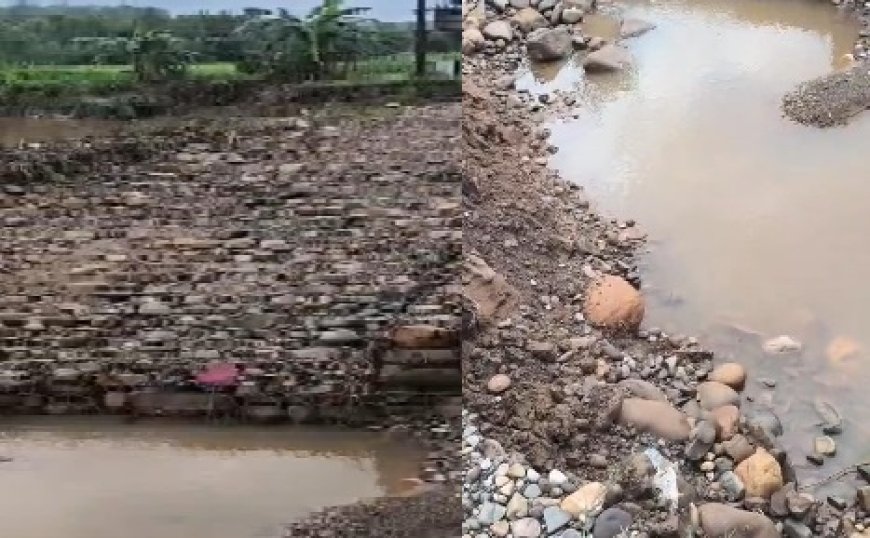 पांवटा साहिब के टोक गुलाबगढ़ मुख्य सड़क पर बना अस्थाई रास्ता ध्वस्त