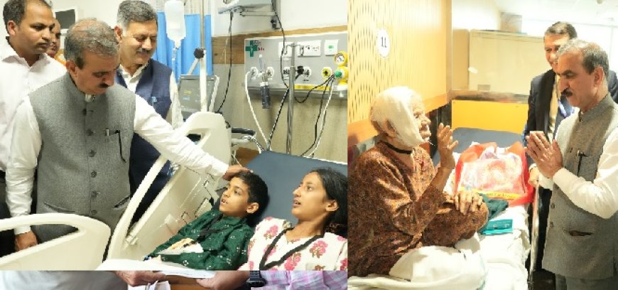 मुख्यमंत्री ने एम्स बिलासपुर में बस दुर्घटना के घायलों का  जाना कुशलक्षेम 
