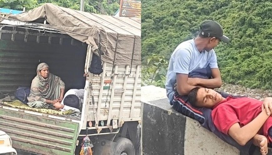 चंडीगढ़-मनाली एनएच मंडी के साथ लगते चार मील के पास घंटों से बंद,पर्यटकों ने हाईवे पर बिताई पूरी रात