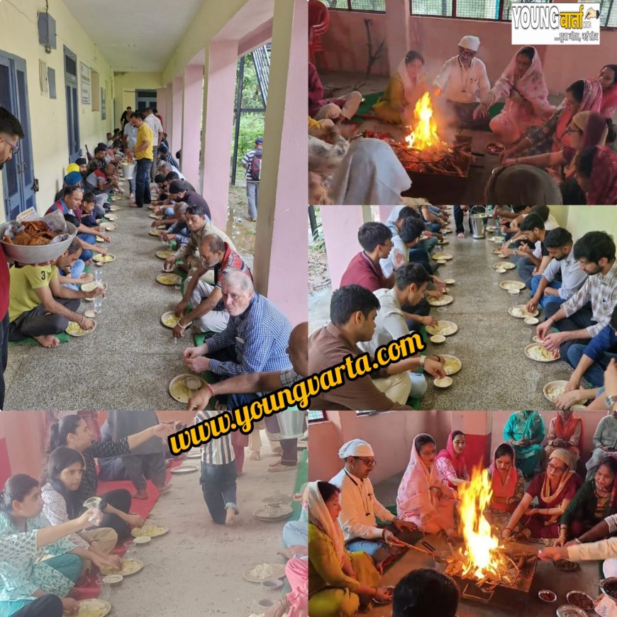आपदा में जान गंवाने वाले लोगों की आत्मिक शांति के लिए आउटसोर्स कर्मियों ने किया हवन यज्ञ 