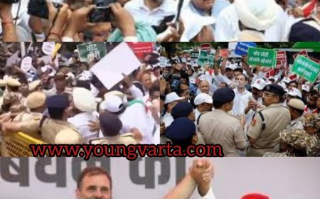 वोट चोरी पर संसद के बाहर विपक्ष का प्रदर्शन , राहुल , प्रियंका , खड़गे और अखिलेश समेत कई नेता हिरासत में 