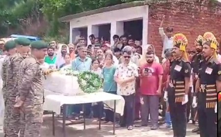 सैन्य सम्मान के साथ तिरंगे में लिपटे घर लौटे अरुण कुमार पंचतत्व में विलीन