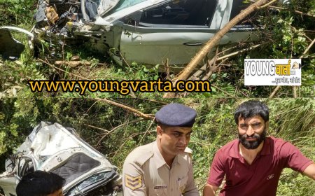 हरिपुरधार के समीप अनियंत्रित होकर गहरी खाई में गिरी कार , एक की मौत गई