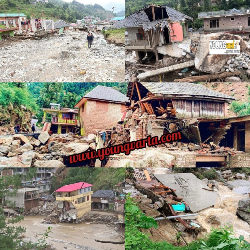 मंडी में बारिश ने फिर बरपाया कहर , थुनाग में कई घरों में घुसा मलबा , प्रदेश में भूस्खलन से 453 सड़कें बंद