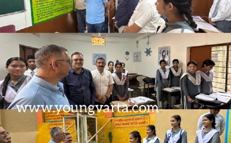 विद्यालय में चल रही शैक्षणिक गतिविधियों का निरीक्षण कर सोलंकी ने बच्चों का जांचा बौद्धिक स्तर