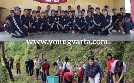 वासनी स्कूल में सात दिवसीय एनएसएस शिविर का शुभारंभ,बच्चों ने स्कूल परिसर में की साफ-सफाई