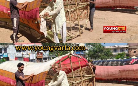 सौहार्द के रंग भर रहे मुस्लिम कारीगर , दशहरा पर्व  के लिए रावण मेघनाथ और कुंभकरण का पुतला बनाने में जुटे कारीगर