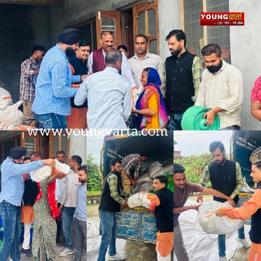 विधायक सुखराम चौधरी ने बांगरन और सालवाला-अंबीवाला में आपदा प्रभावित परिवारों को राशन कीटे की वितरित