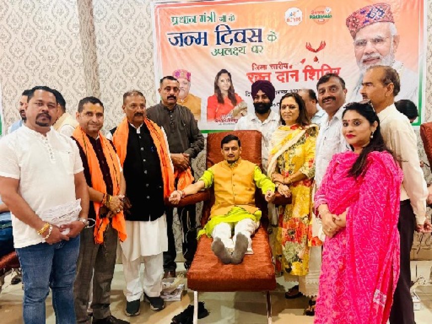 भाजपा के प्रदेश भर में 15 रक्तदान शिविरों में कुल 1414 रक्त इकाइयां एकत्रित 