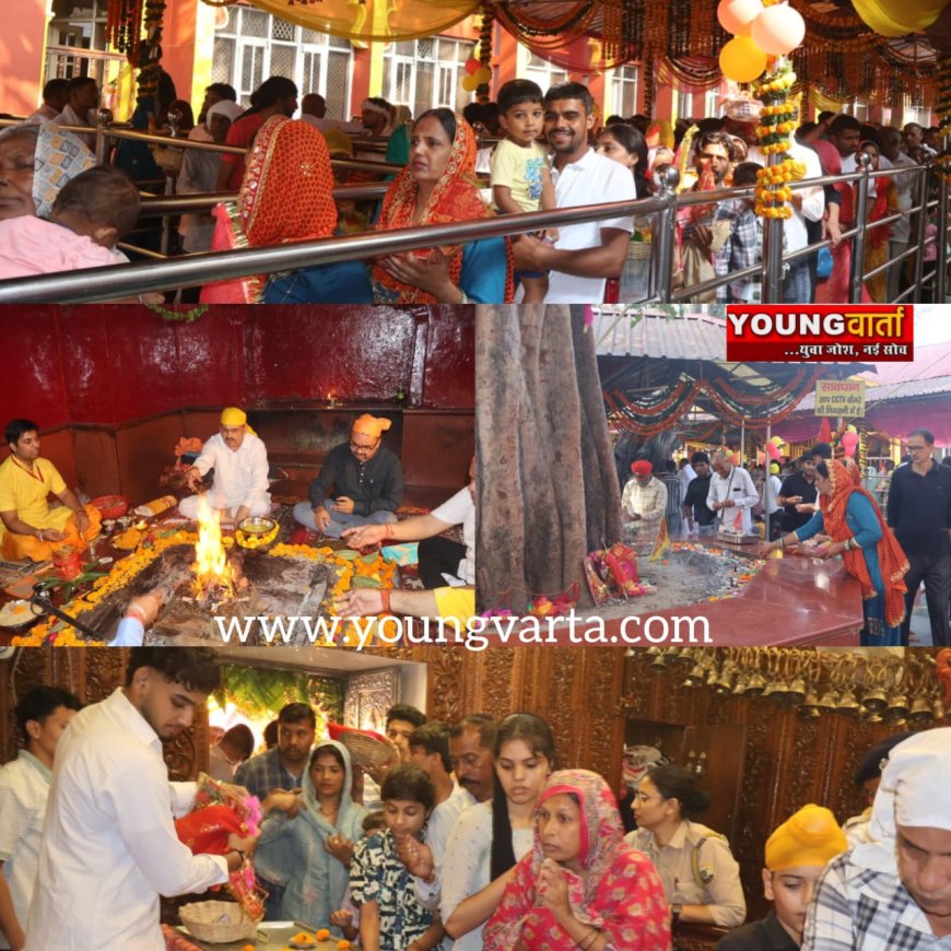 प्रसिद्ध सिद्ध पीठ श्री महामाया बाला सुंदरी मंदिर त्रिलोकपुर में पहले नवरात्र को 18 हजार भक्तों ने नवाया शीश 