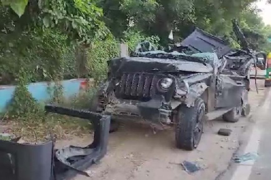 दर्दनाक : तेज रफ्तार थार अचानक डिवाइडर से टकराई,हादसे में चार युवकों की मौके पर ही मौत