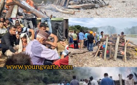 एक साथ जलीं चार चिताएं , बच्चे ने दी मुखाग्नि ,  बिलासपुर बस हादसे ने दिए कभी न भरने वाले जख्म