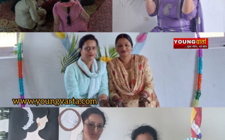 पब्लिक स्कूल की नारी शक्ति के सम्मान में अनूठी पहल , स्कूल परिसर में सुहागिनों निशुल्क किया मेहदी लगाने का आयोजन