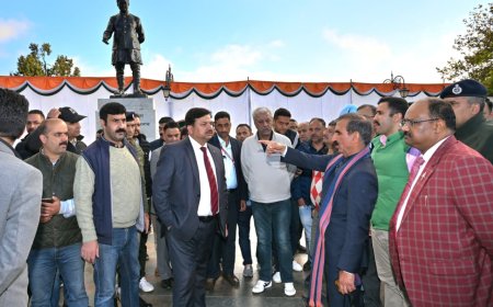 मुख्यमंत्री ने पूर्व मुख्यमंत्री वीरभद्र सिंह की प्रतिमा के अनावरण की तैयारियों का जायजा लिया