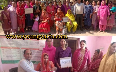 आंगनबाड़ी केंद्र में अन्नप्राशन व गोदभराई कार्यक्रम में दी पौष्टिक भोजन की जानकारी 