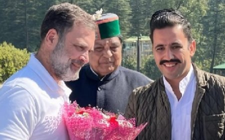 राहुल गांधी के शिमला पहुंचने पर मंत्री धनीराम शांडिल और विक्रमादित्य सिंह ने किया स्वागत
