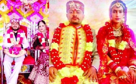 दो सगे भाइयों सुनील कुमार और विनोद आजाद ने ऐतिहासिक कदम उठाते हुए संविधान को साक्षी मानकर किया विवाह