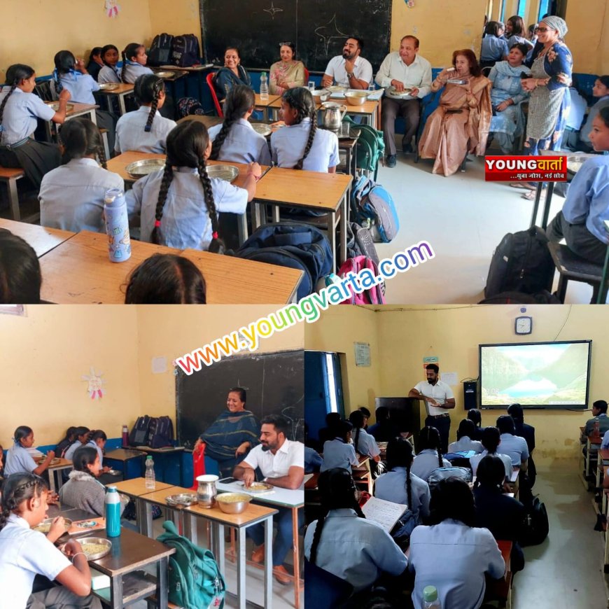 छात्राओं के साथ बैठकर डीसी ने किया भोजन , मिड-डे मील व्यवस्था , गुणवत्ता और स्वाद का लिया अनुभव