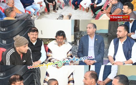 सासन गांव पहुंचे नेता प्रतिपक्ष जय राम ठाकुर मासूम गोलू से मिलकर हुए भावुक