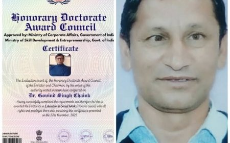 गोबिंद सिंह को मिली पीएचडी की मानद उपाधि , शिक्षा व समाज सेवा के क्षेत्र में योगदान के लिए प्रदान की डिग्री