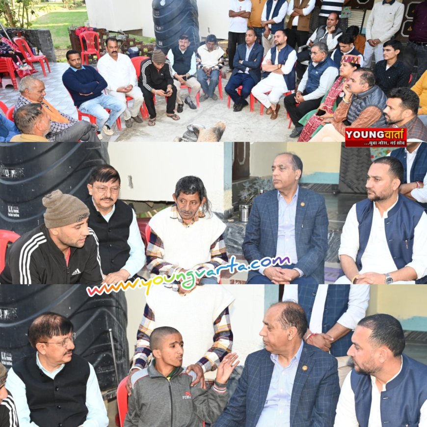 सासन गांव पहुंचे नेता प्रतिपक्ष जय राम ठाकुर मासूम गोलू से मिलकर हुए भावुक