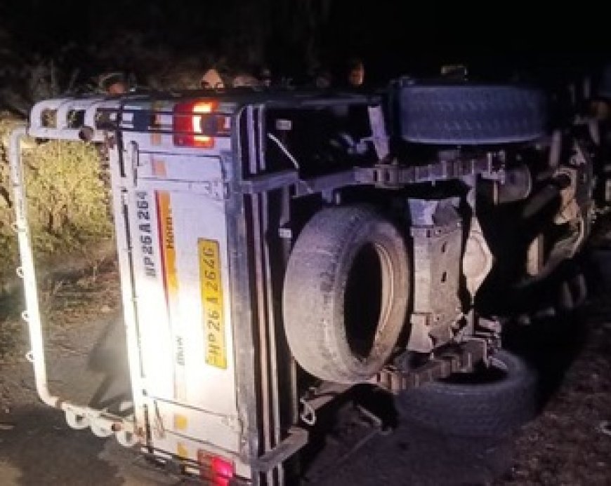 किन्नौर में सड़क पर पलटी बोलेरो पिकअप,घटना में पिकअप में सवार एक युवक की मौके पर ही मौत 