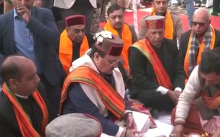 भाजपा के राष्ट्रीय अध्यक्ष नड्डा ने एयरपोर्ट रोड पर डीएवी स्कूल के समीप मजठाई में भाजपा प्रदेश कार्यालय का किया शिलान्यास  