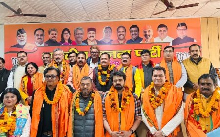 भारतीय जनता पार्टी जिला कार्यालय जगजीतपुर हरिद्वार पर नवनियुक्त मोर्चो के जिला अध्यक्षों का स्वागत अभिनंदन समारोह आयोजित