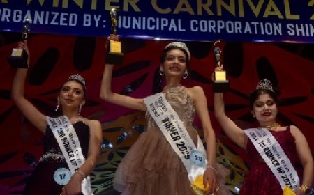 शिमला विंटर कार्निवल-2025 में  मंडी की प्रियंका ठाकुर के सिर सजा मिस विंटर क्वीन का ताज 
