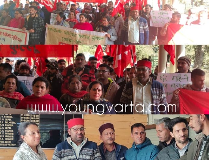 जल शक्ति विभाग के दफ्तर के बाहर गरजे एसटीपी वर्कर्स, बोले छह महीने से नहीं मिला वेतन