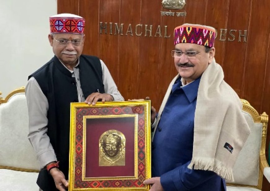 जगत प्रकाश नड्डा ने प्रदेश के राज्यपाल शिव प्रताप शुक्ल से लोकभव शिमला में की शिष्टाचार भेंट 